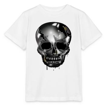 Crâne extravagant coloré en chrome - T-shirt bio MINI CREATOR Stanley/Stella Enfant - blanc - Devant - Maike (125cm)