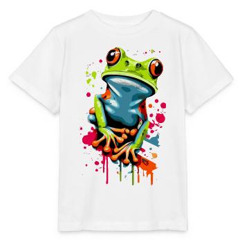 Frog - Tree Frog - Frog Prince - Croaker - Stanley/Stella MINI CREATOR Kids’ T-Shirt - white - Front - Maike (125cm)