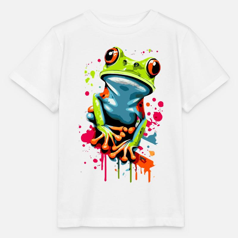 Frog - Tree Frog - Frog Prince - Croaker - Stanley/Stella MINI CREATOR Kids’ T-Shirt - white