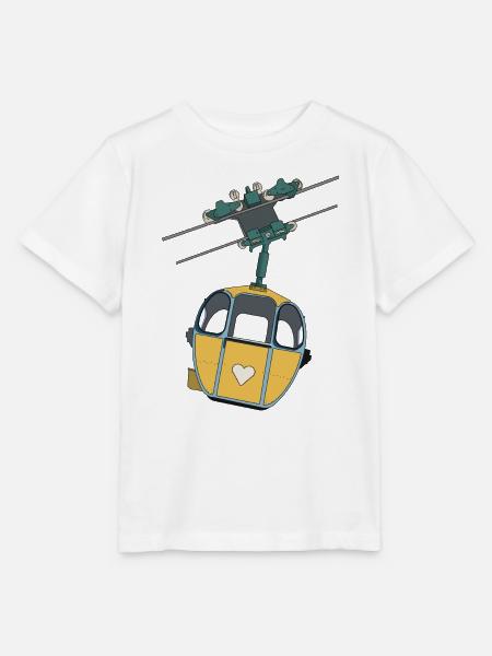 Seilbahn Gondel - Gelb Herz - Stanley/Stella Kinder T-Shirt MINI CREATOR  - Weiß