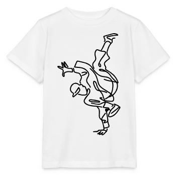 Breakdance Junge Zeichnung - Stanley/Stella Kinder T-Shirt MINI CREATOR  - Weiß - Vorne - Maike (125cm)