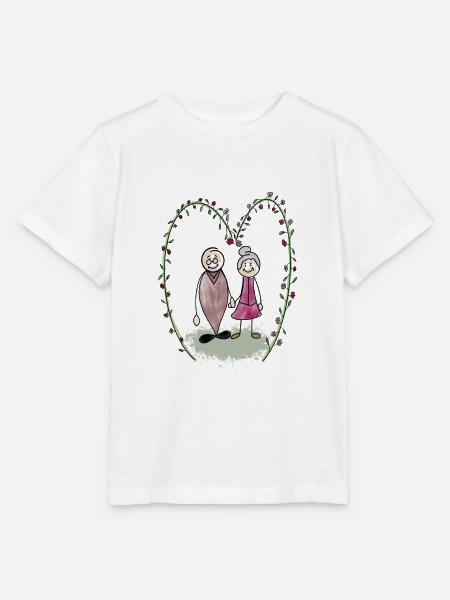 Herzliche Großeltern im Blumenherz - Stanley/Stella Kinder T-Shirt MINI CREATOR - Weiß