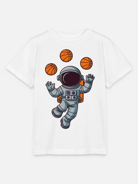 Astronaut Basketball Weltraum - Stanley/Stella Kinder T-Shirt MINI CREATOR - Weiß