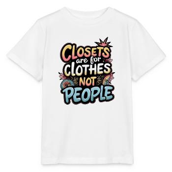 SCHRÄNKE SIND FÜR KLEIDUNG, NICHT FÜR MENSCHEN - Stanley/Stella Kinder T-Shirt MINI CREATOR  - Weiß - Vorne - Maike (125cm)