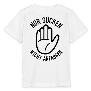 Nur gucken nicht anfassen - Stanley/Stella Kinder T-Shirt MINI CREATOR  - Weiß - Vorne - Maike (125cm)