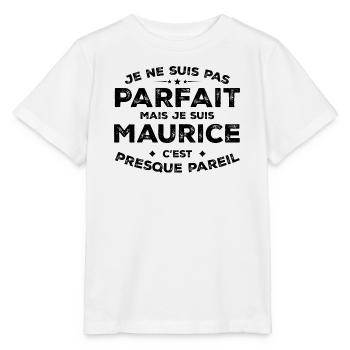 Maurice Un Prénom, Une Attitude L’Humour Maurice - T-shirt bio MINI CREATOR Stanley/Stella Enfant - blanc - Devant - Maike (125cm)