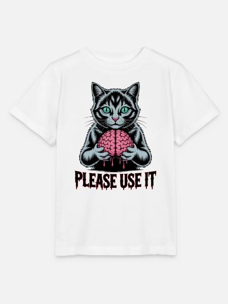 Zombie-Katze, bitte benutzen Sie sie - Stanley/Stella Kinder T-Shirt MINI CREATOR - Weiß
