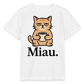Miau Morgenmuffel - Stanley/Stella Kinder T-Shirt MINI CREATOR  - Weiß - Vorne - Maike (125cm)