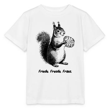 Peace, Joy, Franz Squirrel - Stanley/Stella MINI CREATOR Kids’ T-Shirt - white - Front - Maike (125cm)