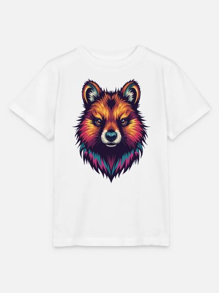 Farbiges Quokka Portrait - Stanley/Stella Kinder T-Shirt MINI CREATOR - Weiß