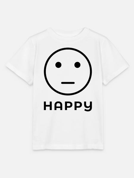 "GLÜCKLICHES" Neutrales Gesicht - Stanley/Stella Kinder T-Shirt MINI CREATOR  - Weiß