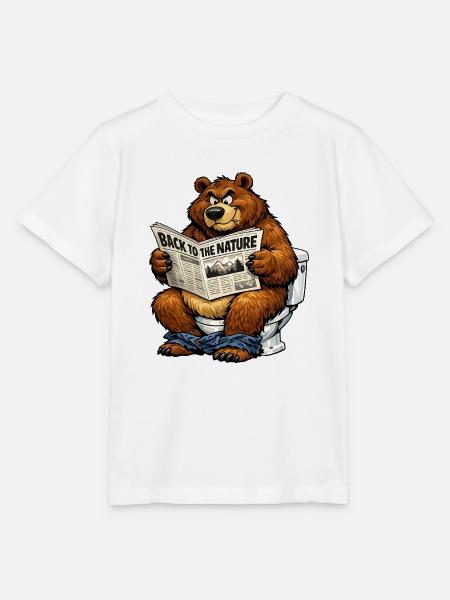 Nature Bear Zurück zur Natur T-Shirt - Stanley/Stella Kinder T-Shirt MINI CREATOR - Weiß