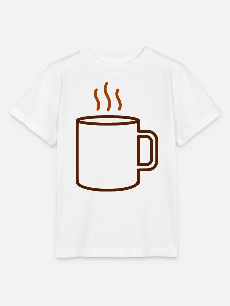 Kaffeetasse Dampf Outline - Stanley/Stella Kinder T-Shirt MINI CREATOR - Weiß