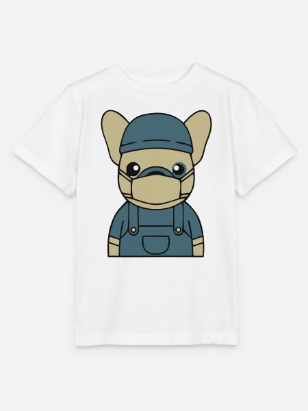 Frenchie Pflegekraft OP Maske - Stanley/Stella Kinder T-Shirt MINI CREATOR - Weiß