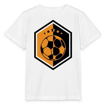 Écusson Football Orange : L'Armure du Capitaine - T-shirt bio MINI CREATOR Stanley/Stella Enfant - blanc - Devant - Maike (125cm)