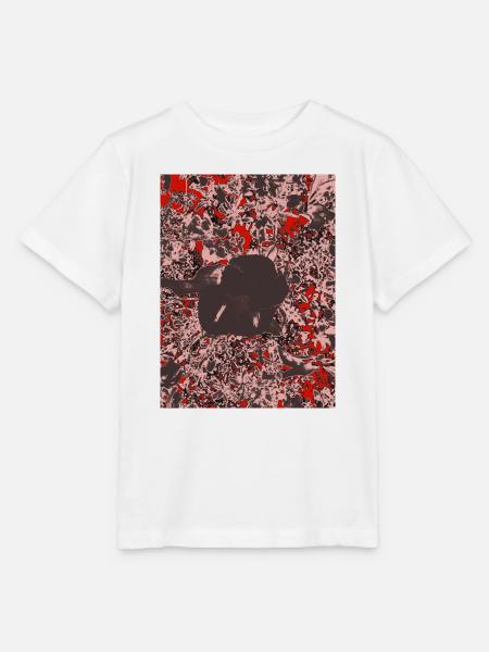 Dunkler Blütenkontrast auf Rot - Stanley/Stella Kinder T-Shirt MINI CREATOR - Weiß