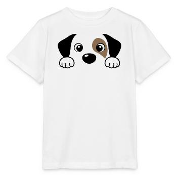 Regard curieux de chien câlin - T-shirt bio MINI CREATOR Stanley/Stella Enfant - blanc - Devant - Maike (125cm)