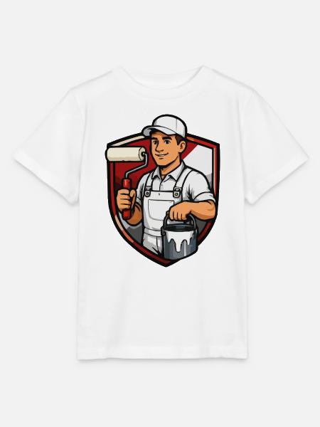 Pinselheld Maler Profi Shield - Stanley/Stella Kinder T-Shirt MINI CREATOR - Weiß
