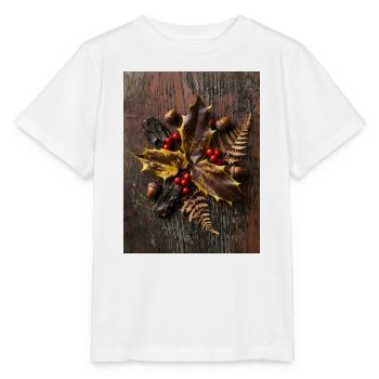 Autumn flat lay composition with holly leaves - Stanley/Stella Kinder T-Shirt MINI CREATOR  - Weiß - Vorne - Maike (125cm)