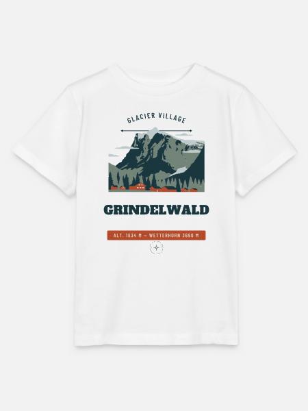 Reiseabzeichen des Gletscherdorfes Grindelwald - Stanley/Stella Kinder T-Shirt MINI CREATOR - Weiß