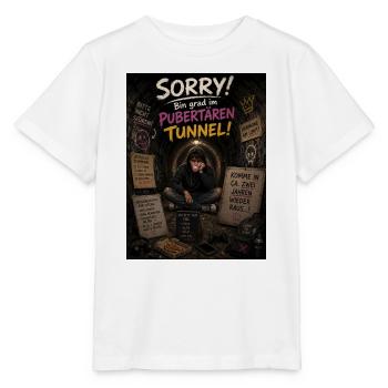 Pubertät Tunnel Satire - Stanley/Stella Kinder T-Shirt MINI CREATOR  - Weiß - Vorne - Maike (125cm)