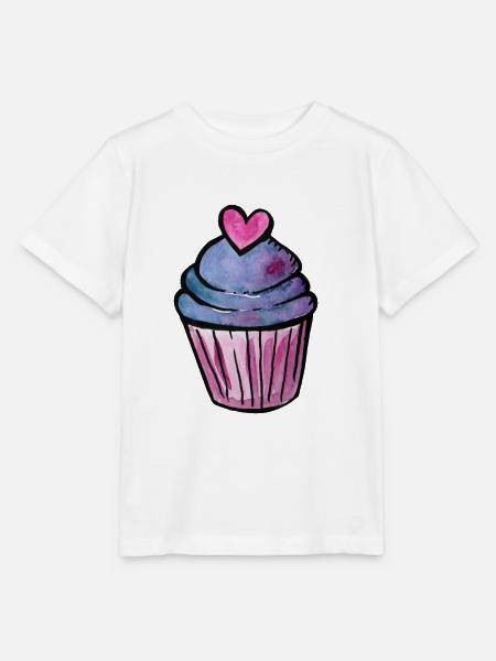 Aquarell Cupcake-Herz - Stanley/Stella Kinder T-Shirt MINI CREATOR  - Weiß