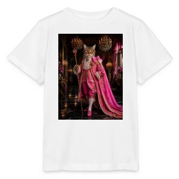 Königskatze im Rokoko-rosa Kostüm - Stanley/Stella Kinder T-Shirt MINI CREATOR  - Weiß - Vorne - Maike (125cm)