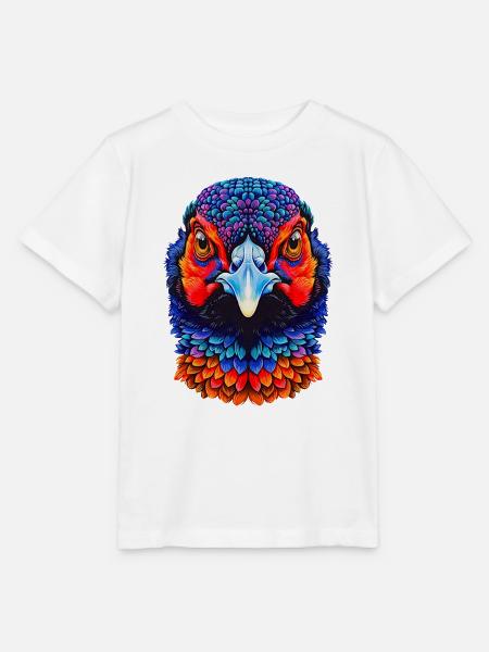 fasanen kopf im Regenbogenstil - Stanley/Stella Kinder T-Shirt MINI CREATOR - Weiß