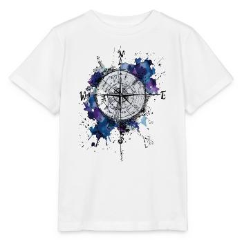 Kompass Reise Abenteuer Navigation Entdecker Motiv - Stanley/Stella Kinder T-Shirt MINI CREATOR  - Weiß - Vorne - Maike (125cm)