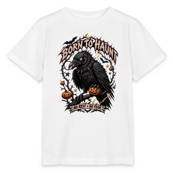 Geboren zur Spuk-Rabennacht - Stanley/Stella Kinder T-Shirt MINI CREATOR  - Weiß - Vorne - Maike (125cm)