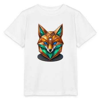 Geometrischer Fuchs Kristall Low Poly Design - Stanley/Stella Kinder T-Shirt MINI CREATOR  - Weiß - Vorne - Maike (125cm)