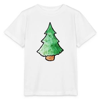 Aquarell-Kiefernbaum-Weihnachtstee - Stanley/Stella Kinder T-Shirt MINI CREATOR  - Weiß - Vorne - Maike (125cm)