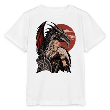 Ästhetik Nordische Drachenkönigin - Stanley/Stella Kinder T-Shirt MINI CREATOR  - Weiß - Vorne - Maike (125cm)