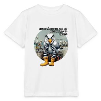 Böse Möwen - Leute schubsen - Stanley/Stella Kinder T-Shirt MINI CREATOR  - Weiß - Vorne - Maike (125cm)