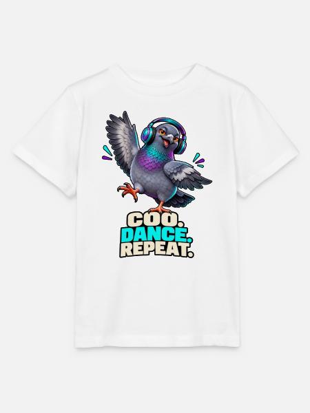 Party Pigeon – Coo. Dance. Repeat. - Stanley/Stella Kinder T-Shirt MINI CREATOR - Weiß