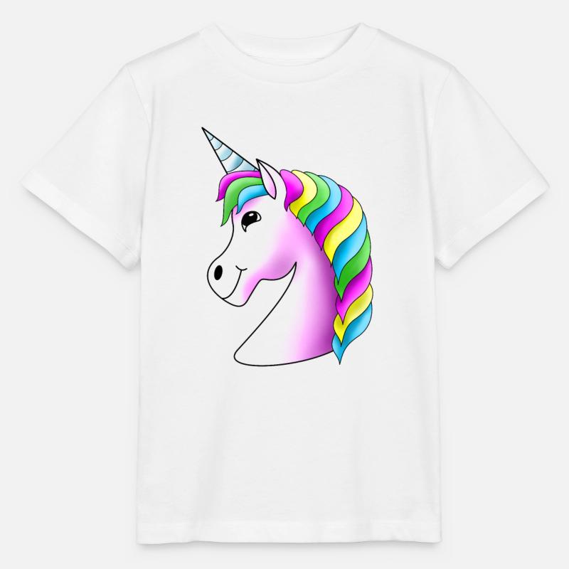 Pinkes Regenbogen-Einhorn - Stanley/Stella Kinder T-Shirt MINI CREATOR  - Weiß