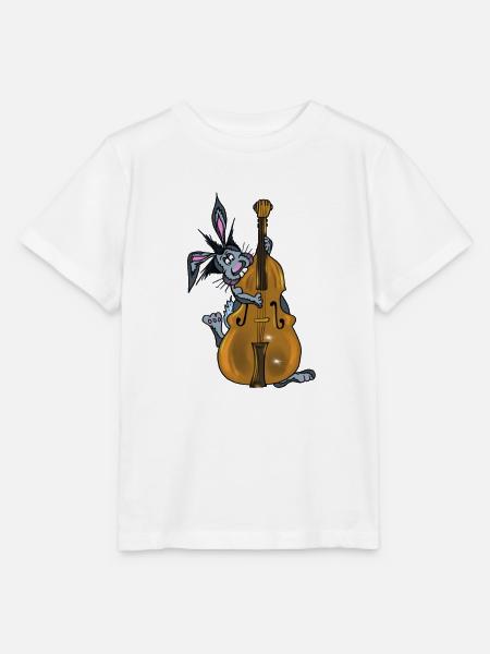 Hase Kontrabass - Stanley/Stella Kinder T-Shirt MINI CREATOR - Weiß