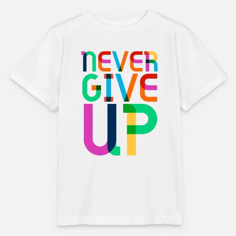 never give up - Stanley/Stella Kinder T-Shirt MINI CREATOR  - Weiß