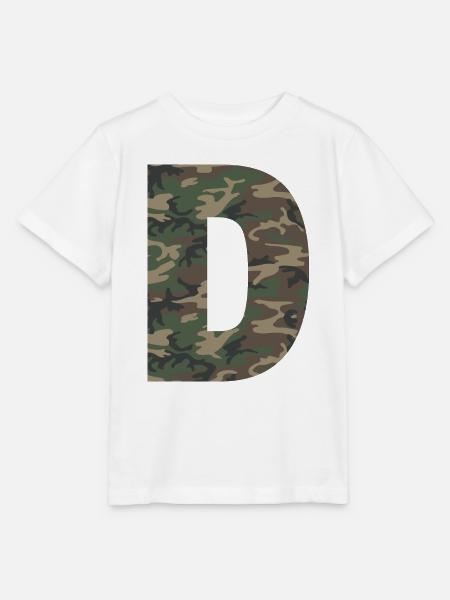 Robuster Buchstabe D im Tarnmuster! - Stanley/Stella Kinder T-Shirt MINI CREATOR - Weiß