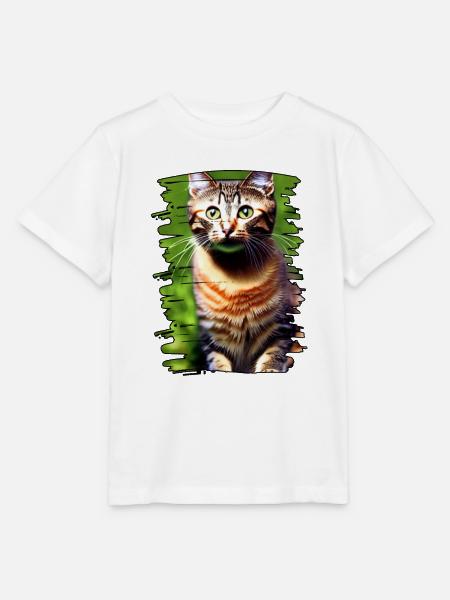 Katzengesicht 3 - Stanley/Stella Kinder T-Shirt MINI CREATOR  - Weiß