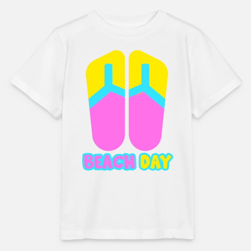 Beach Day Flip Flop in Sommerfarben - Stanley/Stella Kinder T-Shirt MINI CREATOR - Weiß
