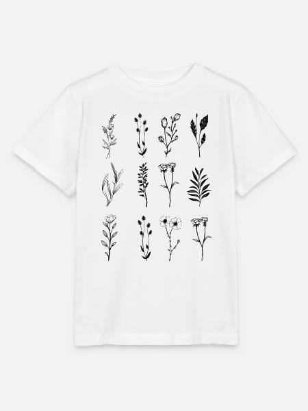 Minimalistische Wildblumen - Botanische Geschenkidee - Stanley/Stella Kinder T-Shirt MINI CREATOR - Weiß