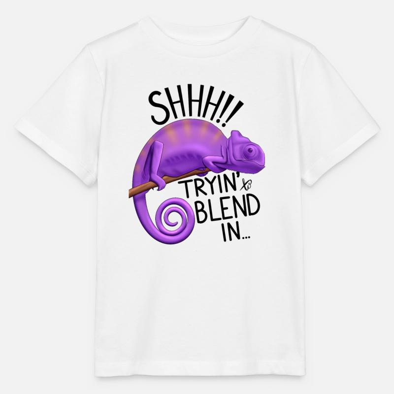 Chameleon essaie de s’intégrer - T-shirt bio MINI CREATOR Stanley/Stella Enfant - blanc