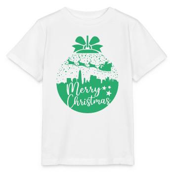 Weihnachten Schneeball Santa Sleigh Frohe Weihnachten Geschenk - Stanley/Stella Kinder T-Shirt MINI CREATOR  - Weiß - Vorne - Maike (125cm)