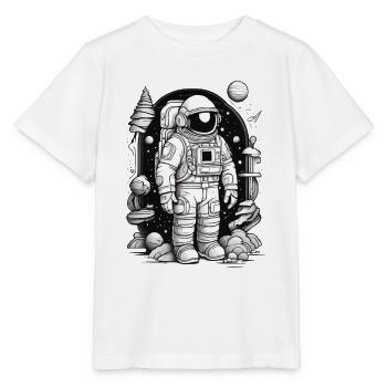 ASTRONAUT SCHWEBT UND IST UMGEBEN VON KOSMISCHEN WUNDERN - Stanley/Stella Kinder T-Shirt MINI CREATOR  - Weiß - Vorne - Maike (125cm)