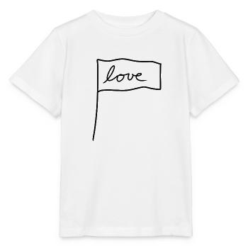 Drapeau Symbole Forme Amour - T-shirt bio MINI CREATOR Stanley/Stella Enfant - blanc - Devant - Maike (125cm)