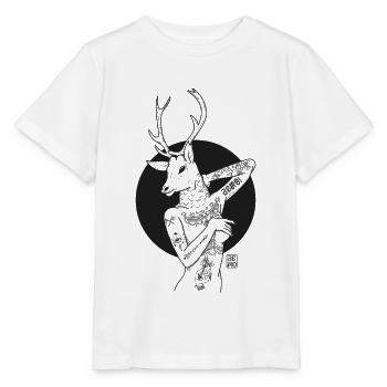 Outline deer woman - Stanley/Stella MINI CREATOR Kids’ T-Shirt - white - Front - Maike (125cm)