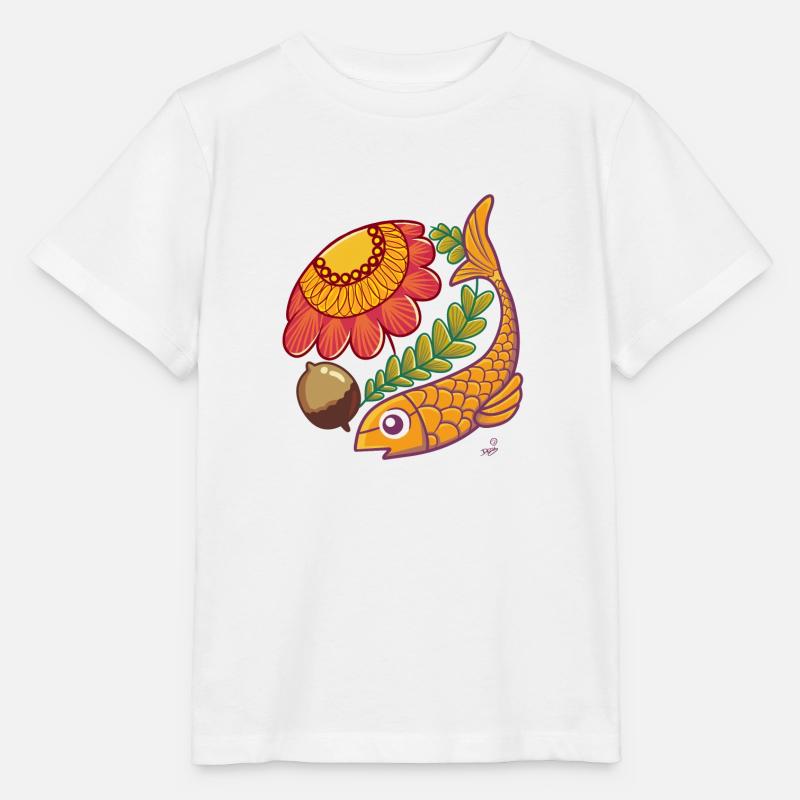 Fisch und Herbst Blume - Stanley/Stella Kinder T-Shirt MINI CREATOR  - Weiß