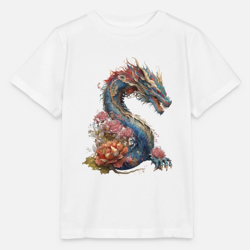 Dragon élaboré - T-shirt bio MINI CREATOR Stanley/Stella Enfant - blanc