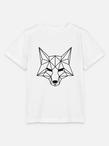 Schwarz Weiß Fuchs Illustration Polygon Design - Stanley/Stella Kinder T-Shirt MINI CREATOR - Weiß